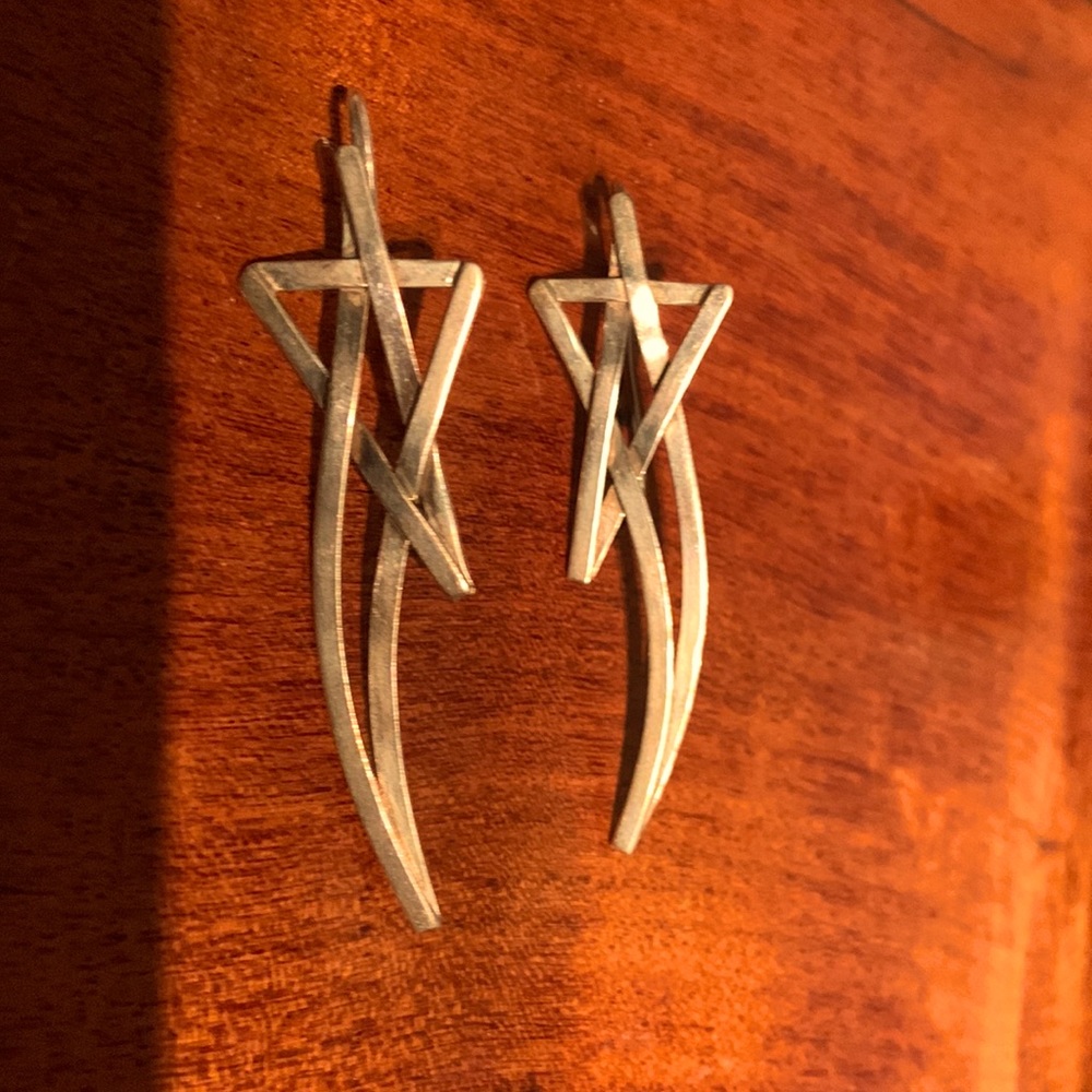 Sterling silver shooting star earrings